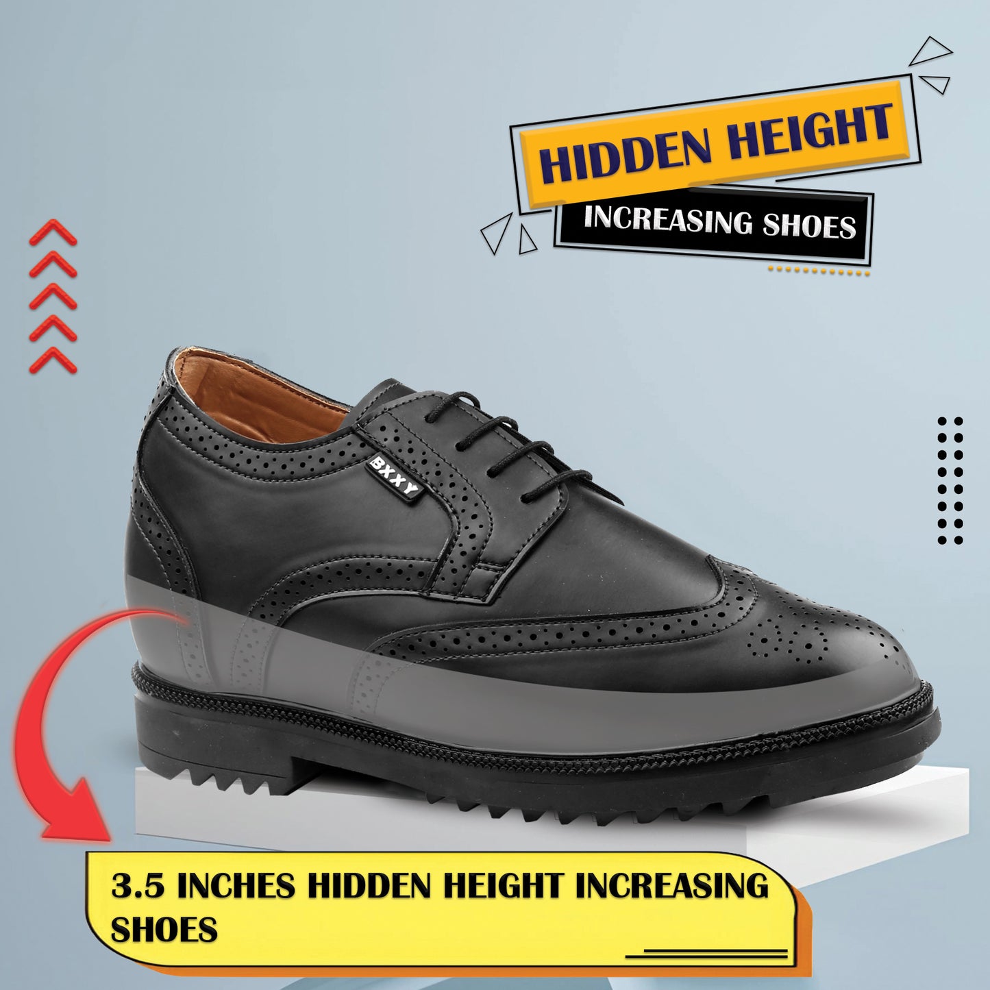 Lift Brogues for Men – 9cm (3.5 In )