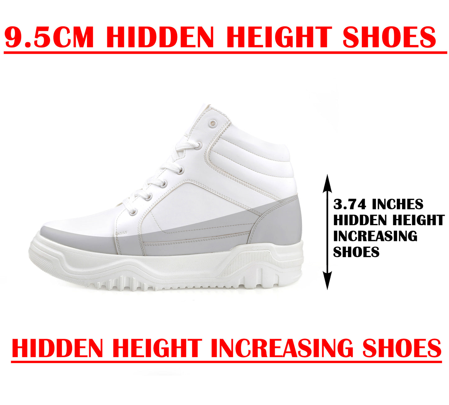 Men's Lift Shoes –9.5cm ( 3.74 in)