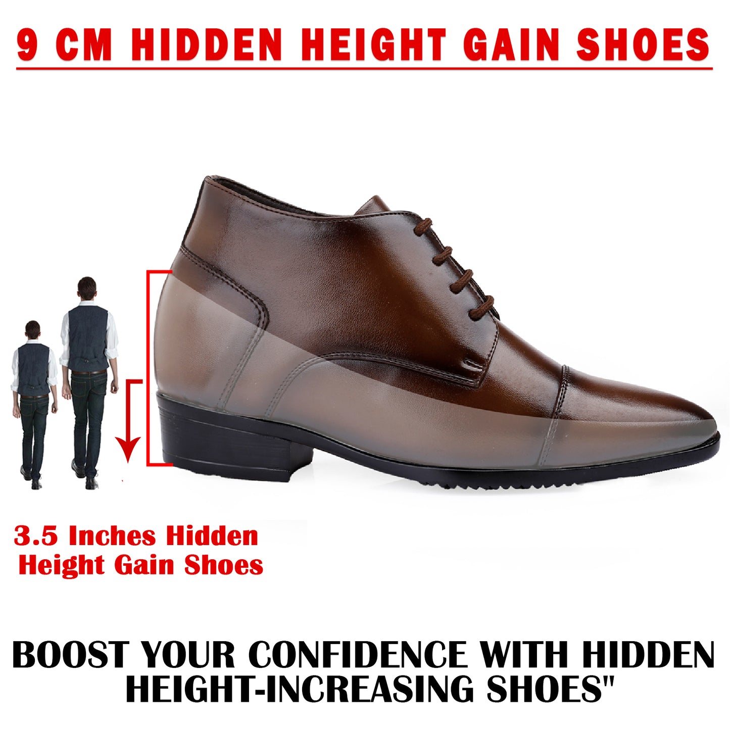 Men’s Elevator Dress Shoes 9CM (3.5in)