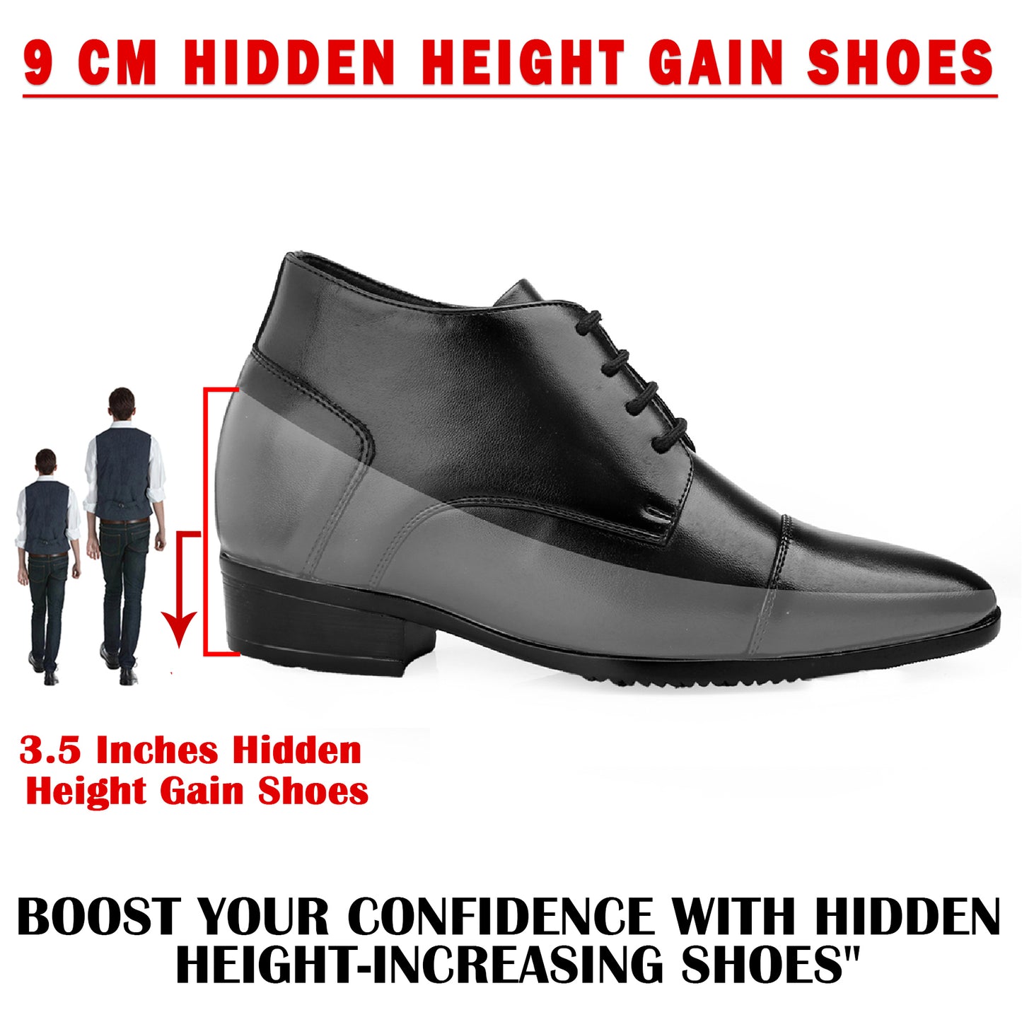 Men’s Elevator Dress Shoes 9CM (3.5in)