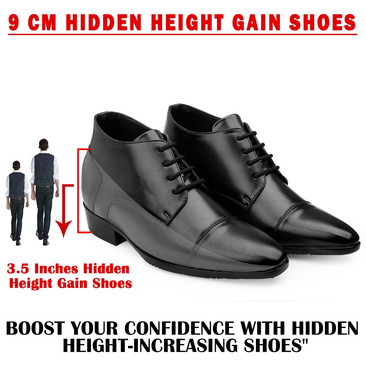 Men’s Elevator Dress Shoes 9CM (3.5in)