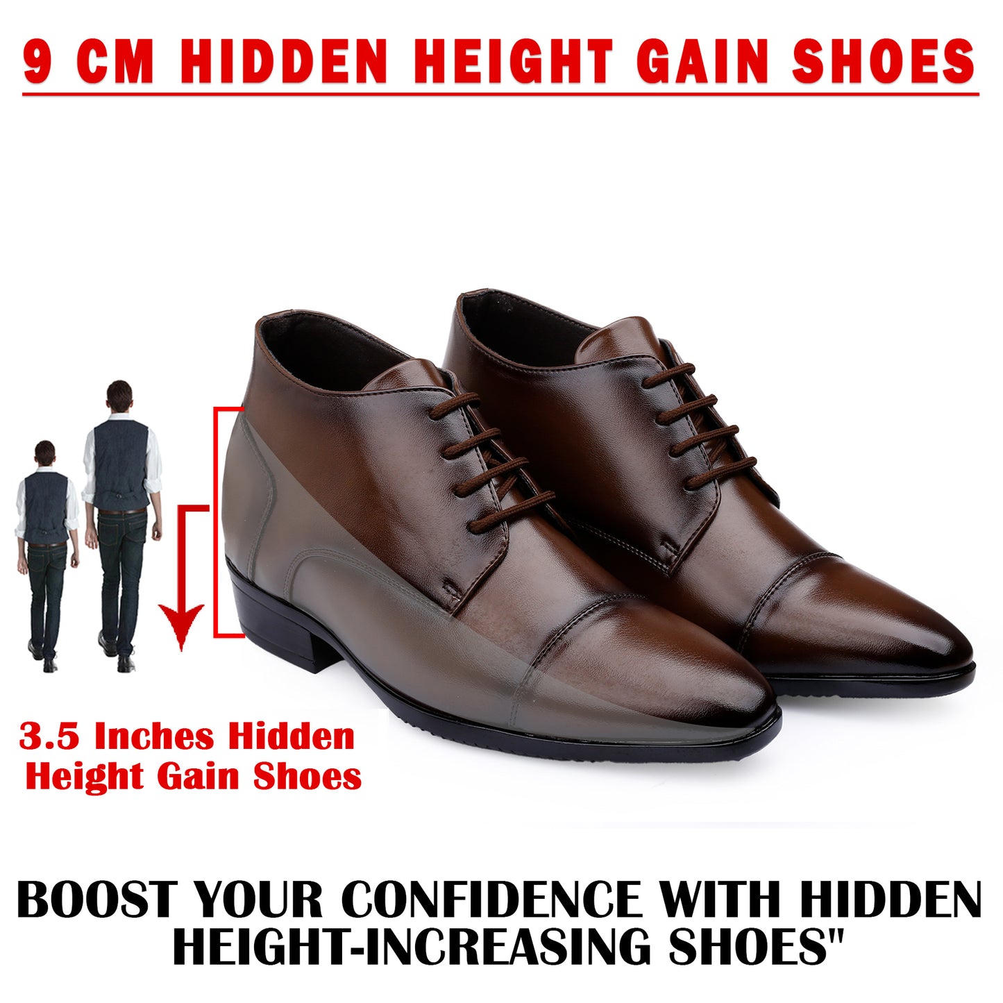 Men’s Elevator Dress Shoes 9CM (3.5in)